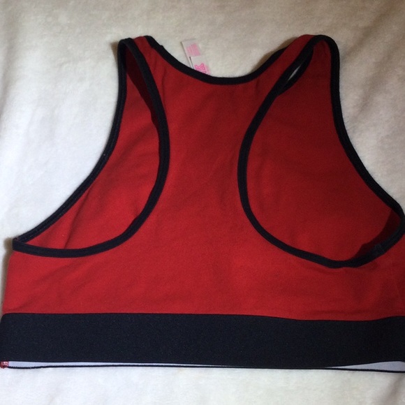 Pink Victoria Secret Red Sports Athletic Bra - White, Pink Logo W/ Black Trim  S - Picture 4 of 7